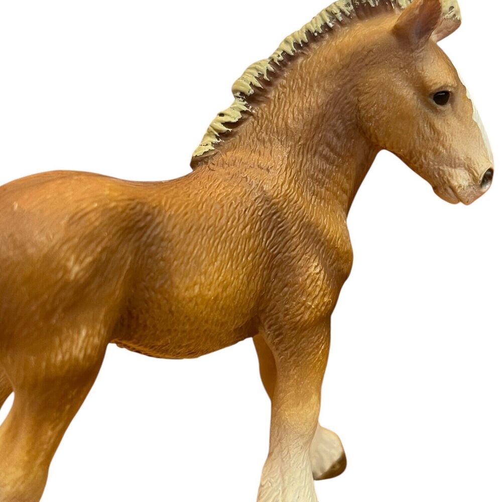 2009 Schleich CLYDESDALE FOAL Baby Horse Animal Figure Retired D-73527 - Picture 5 of 8
